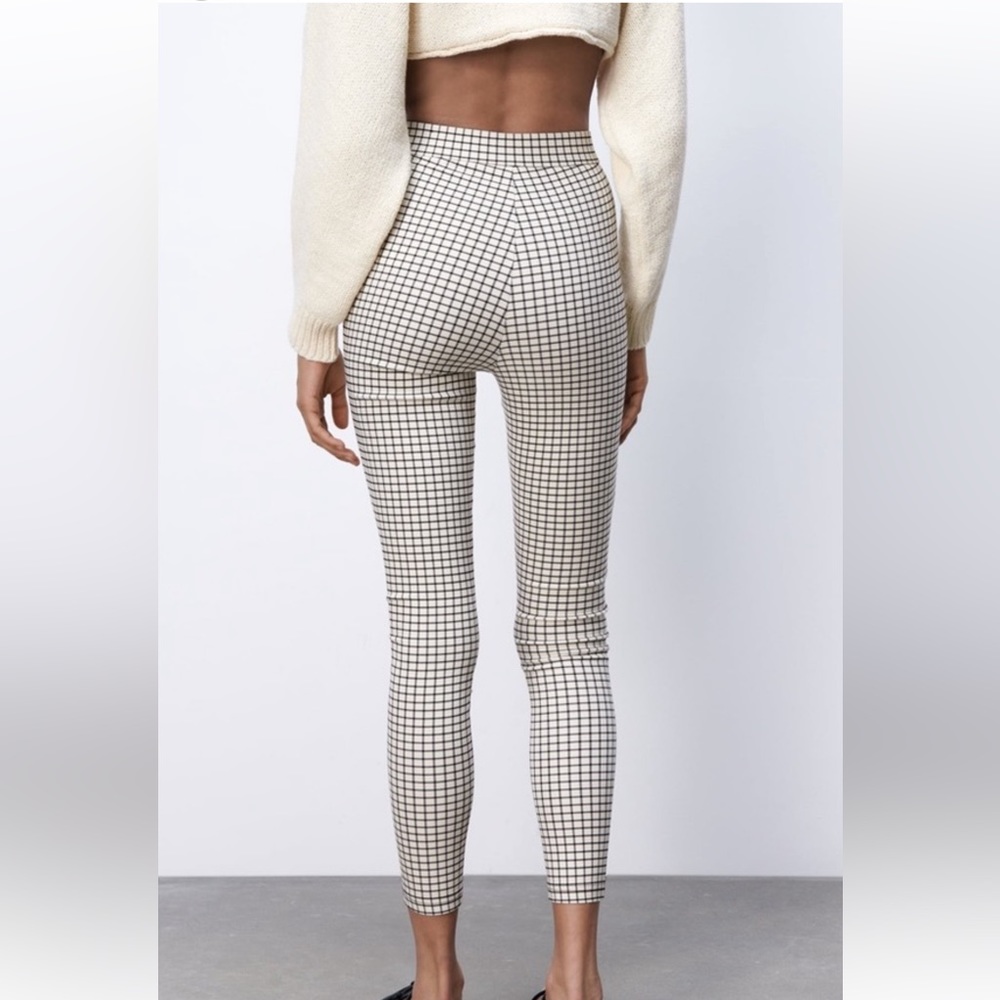 Zara High Rise Checkered Pants - image 1